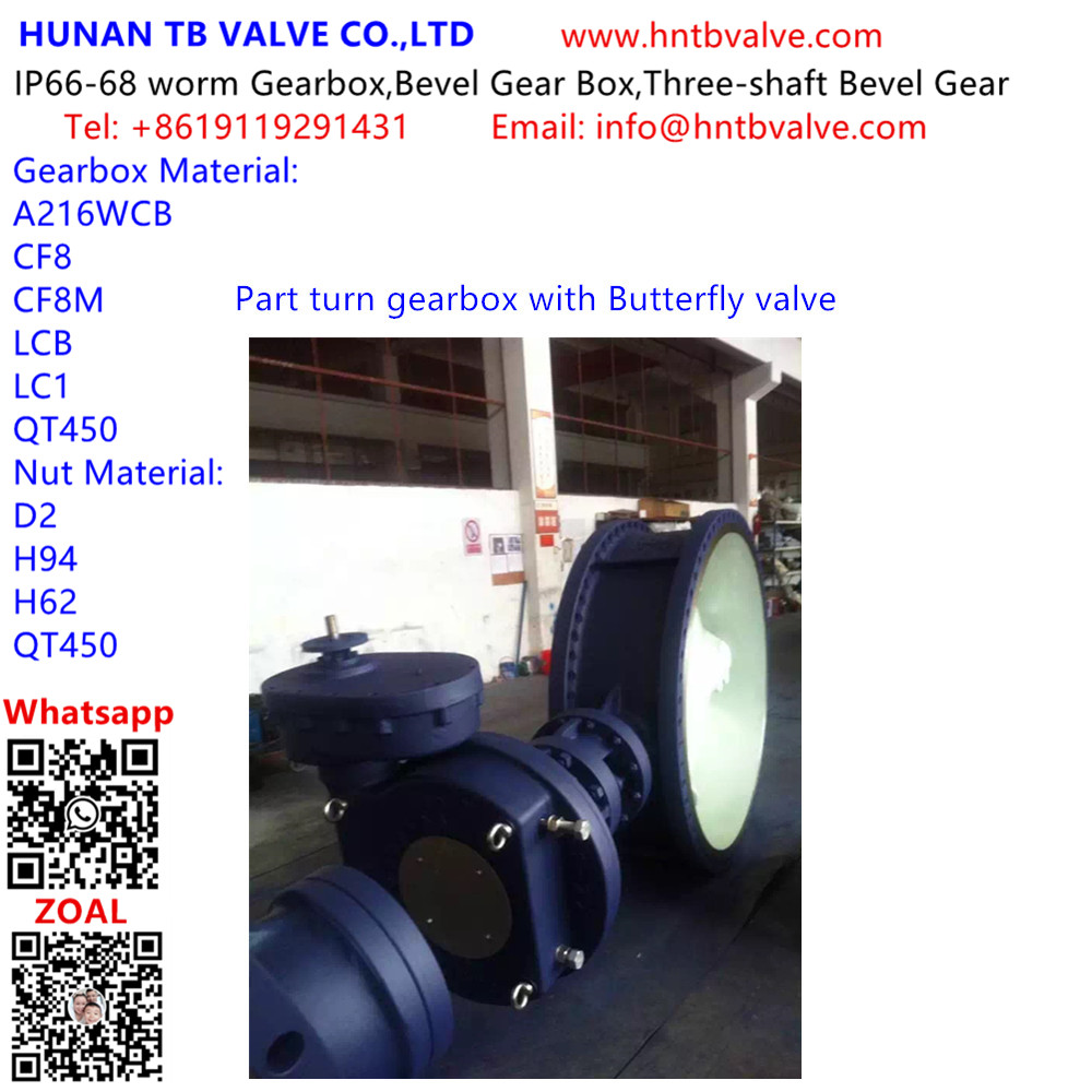 Part turn gearbox with Butterfly valve